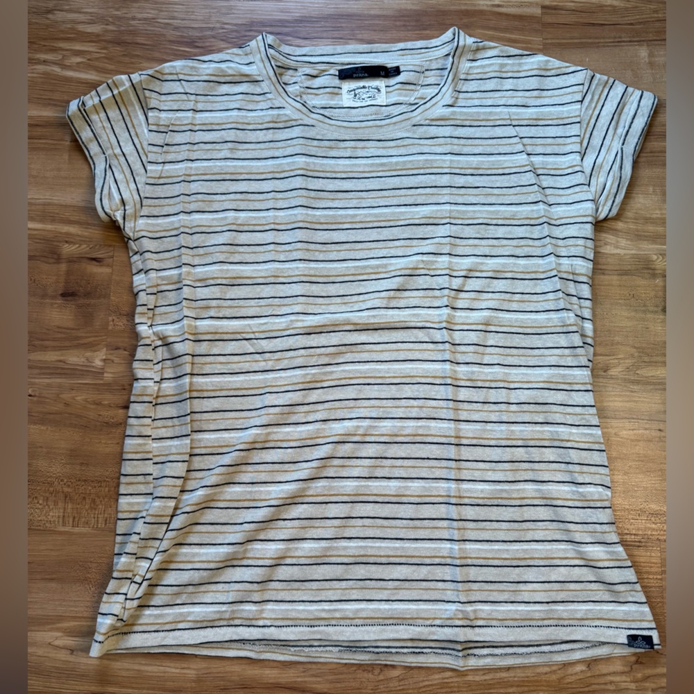 Prana Cozy Up T-Shirt - Stone Stripe